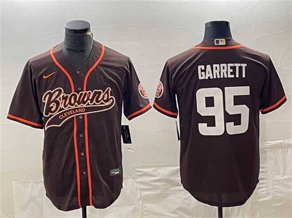 Men's Cleveland Browns #95 Myles Garrett Brown With Patch Cool Base Stitched Baseball Jersey,We sell and wholesale Men's Cleveland Browns #95 Myles Garrett Brown With Patch Cool Base Stitched Baseball Jersey on line form chian!